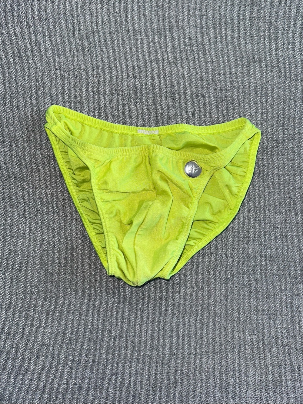 Modus Vivendi Neon Yellow Lime Green Bodybuilder Swim Briefs - Size Small